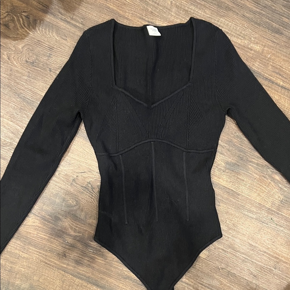Abercrombie & Fitch Black Ribbed Bodysuit